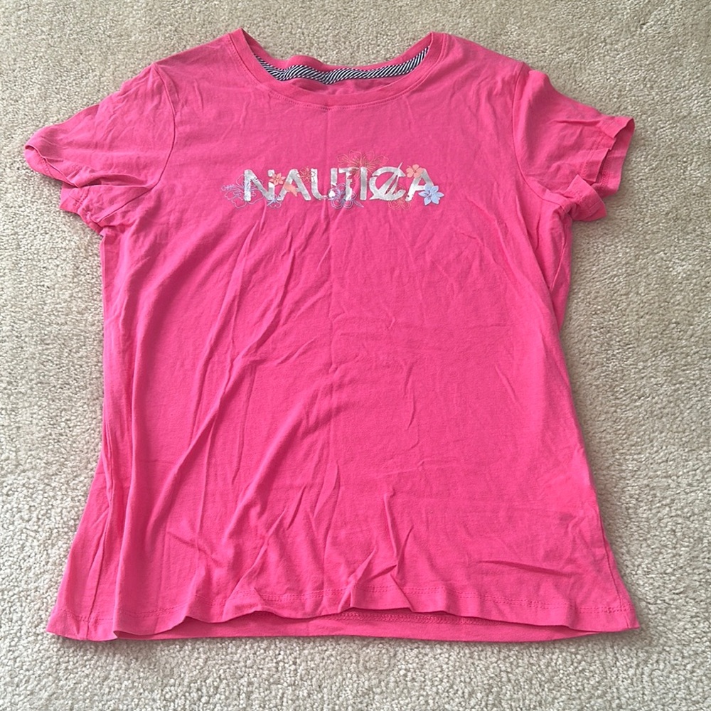 Nautica Pink Fitted Short Sleeve T-Shirt